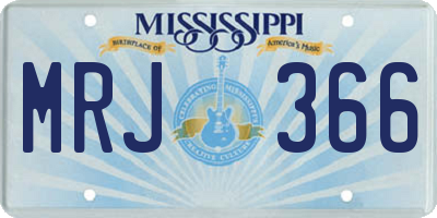 MS license plate MRJ366