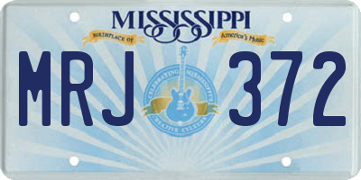 MS license plate MRJ372