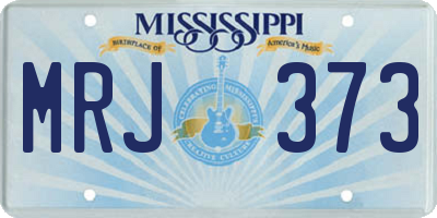 MS license plate MRJ373