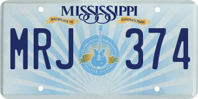 MS license plate MRJ374
