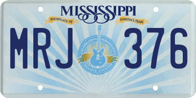 MS license plate MRJ376