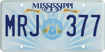 MS license plate MRJ377