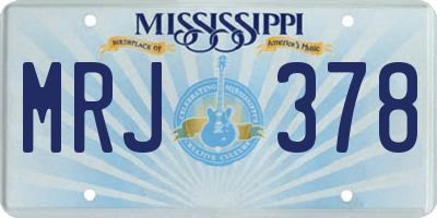 MS license plate MRJ378