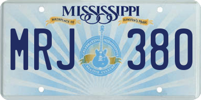 MS license plate MRJ380