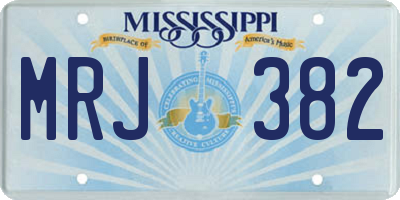 MS license plate MRJ382