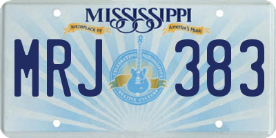 MS license plate MRJ383