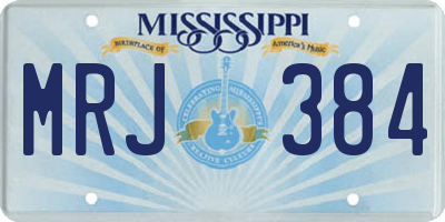 MS license plate MRJ384