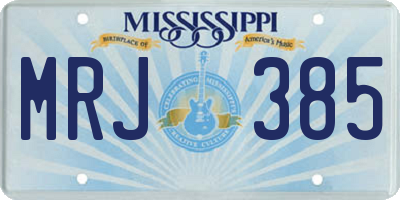 MS license plate MRJ385