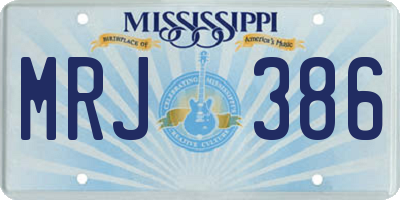 MS license plate MRJ386