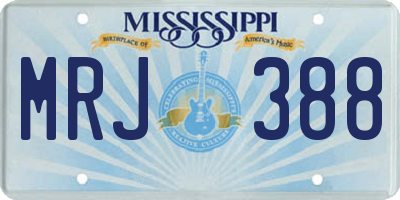 MS license plate MRJ388