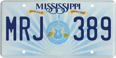 MS license plate MRJ389