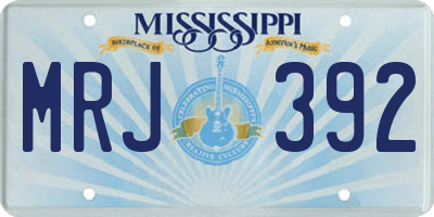 MS license plate MRJ392