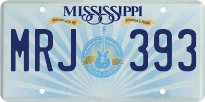 MS license plate MRJ393