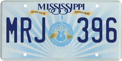MS license plate MRJ396