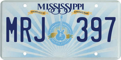 MS license plate MRJ397