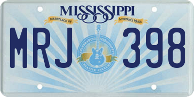 MS license plate MRJ398