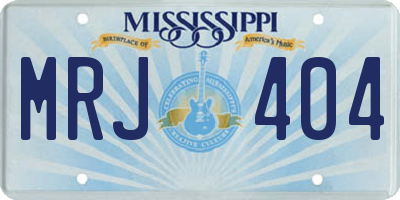 MS license plate MRJ404