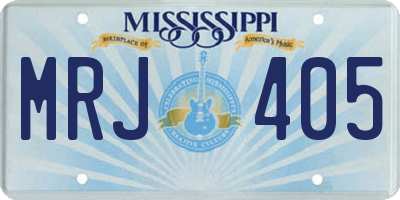 MS license plate MRJ405