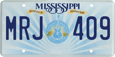 MS license plate MRJ409