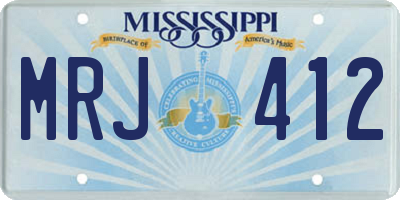 MS license plate MRJ412