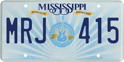 MS license plate MRJ415
