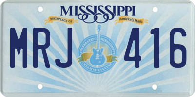 MS license plate MRJ416