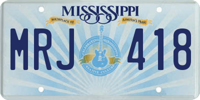 MS license plate MRJ418