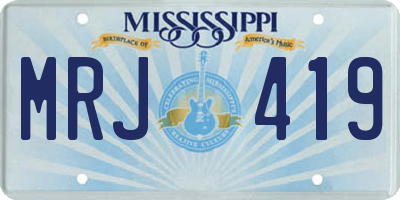 MS license plate MRJ419