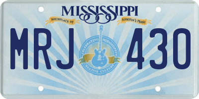 MS license plate MRJ430