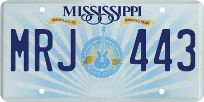 MS license plate MRJ443