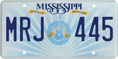 MS license plate MRJ445