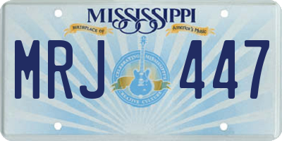 MS license plate MRJ447