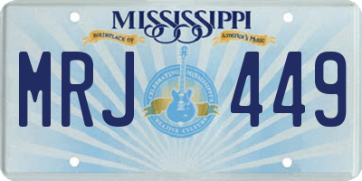 MS license plate MRJ449