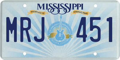 MS license plate MRJ451