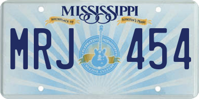 MS license plate MRJ454