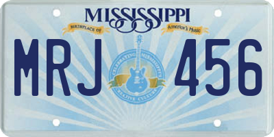 MS license plate MRJ456