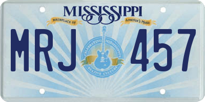 MS license plate MRJ457