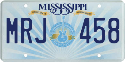 MS license plate MRJ458
