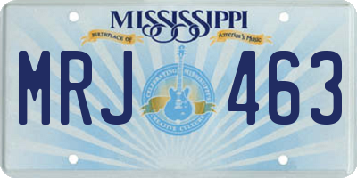 MS license plate MRJ463