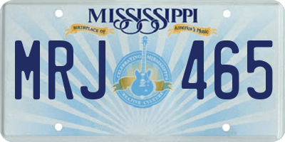 MS license plate MRJ465