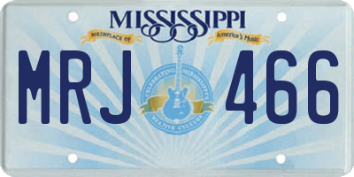MS license plate MRJ466