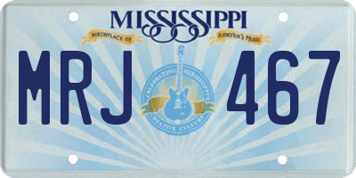 MS license plate MRJ467