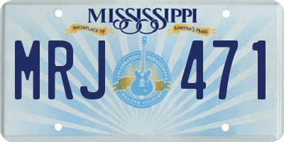 MS license plate MRJ471