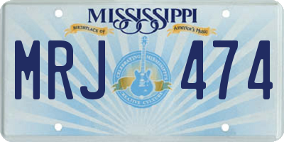 MS license plate MRJ474