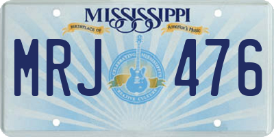 MS license plate MRJ476