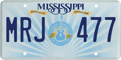 MS license plate MRJ477