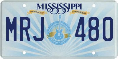 MS license plate MRJ480