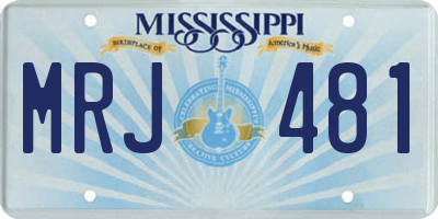 MS license plate MRJ481