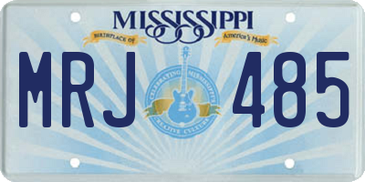 MS license plate MRJ485