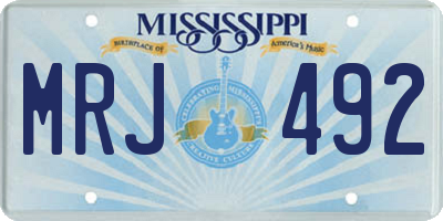 MS license plate MRJ492